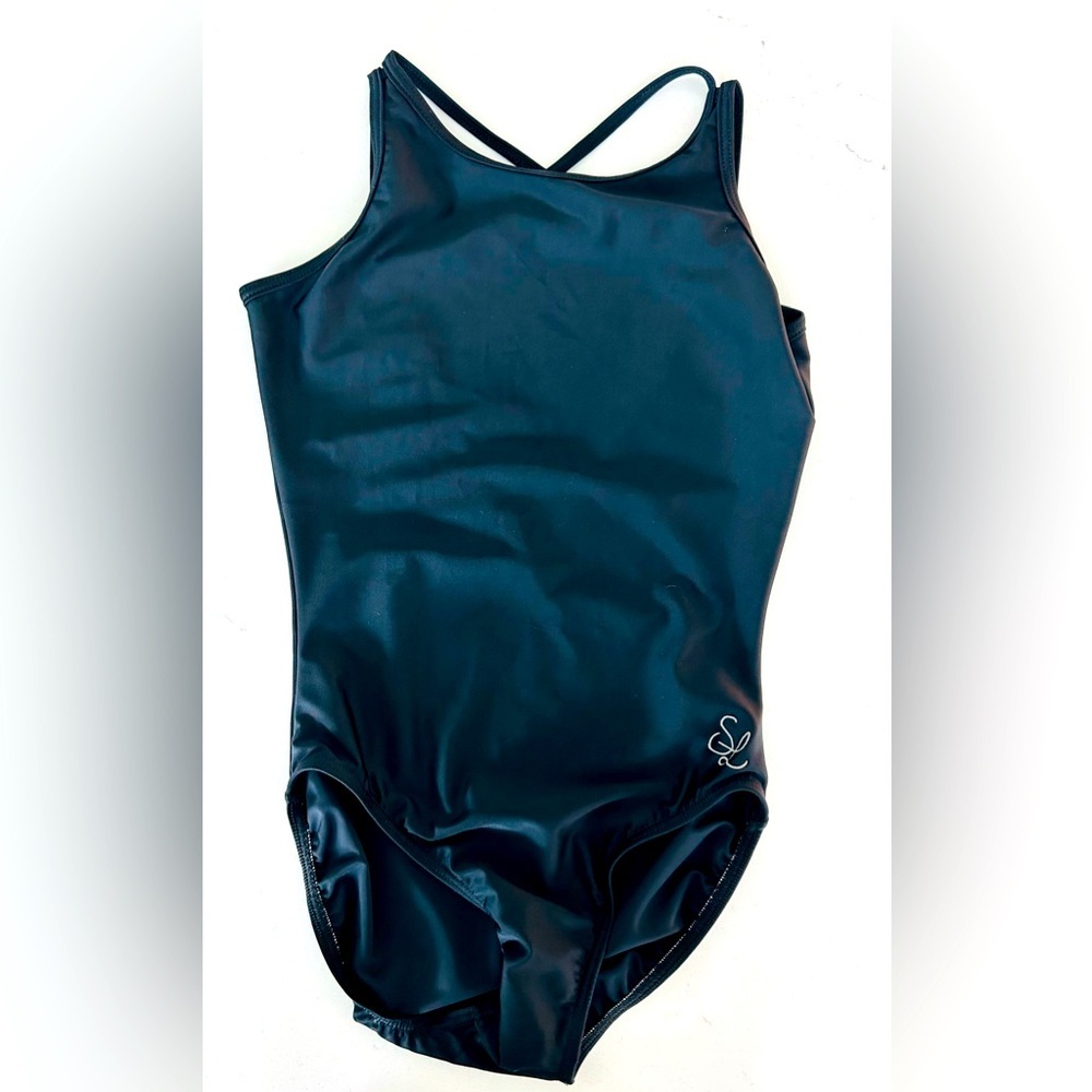 Sunshine line black strappy leotard